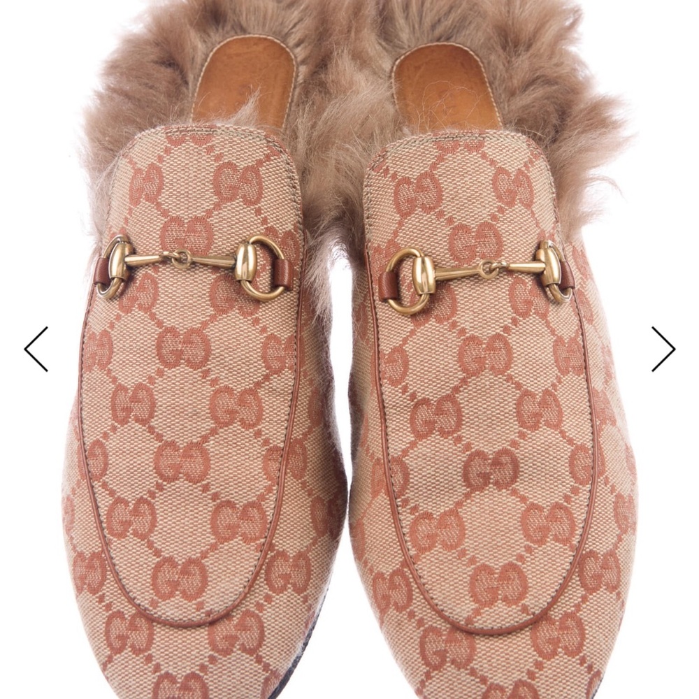 Gucci Princetown loafers Beige Fur Mules size 39 - Picture 3 of 5